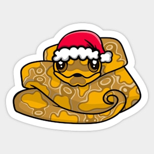 Cute Caramel Albino Ball Python in Santa Hat Sticker